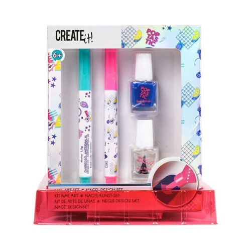 ΠΑΙΔΙΚΟ ΣΕΤ ΜΕ 2 ΒΕΡΝΙΚΙΑ ΝΥΧΙΩΝ (ΜΑΝΟ) KAI 2 ΜΑΡΚΑΔΟΡΟΥΣ CREATE IT! - NAIL DESIGN MARKER 84183B