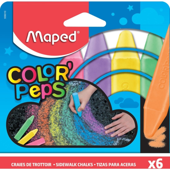Κιμωλίες Maped Color'Peps Χρωματιστές Πακέτο 6 Τεμαχίων Κιμωλίες Maped Color'Peps Χρωματιστές Πακέτο 6 Τεμαχίων