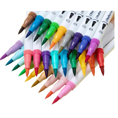 Ohuhu Σετ 60 Μαρκαδόρων με Βάση το Νερό Brush & Fineliner