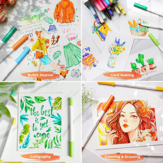 Ohuhu Art Marker Σετ 40 Μαρκαδόρων με Βάση το Νερό Brush & Fineliner Ohuhu Art Marker Σετ 40 Μαρκαδόρων με Βάση το Νερό Brush & Fineliner