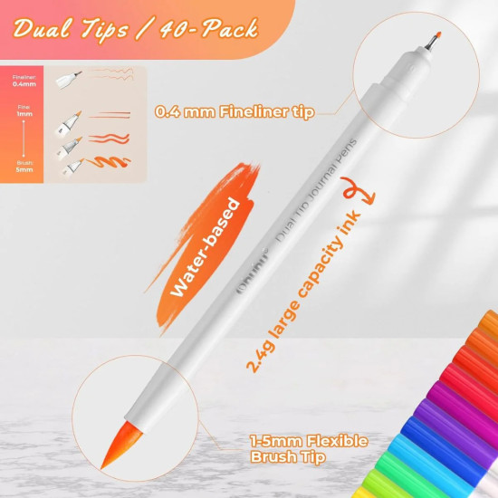 Ohuhu Art Marker Σετ 40 Μαρκαδόρων με Βάση το Νερό Brush & Fineliner Ohuhu Art Marker Σετ 40 Μαρκαδόρων με Βάση το Νερό Brush & Fineliner