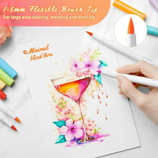 Ohuhu Art Marker Σετ 40 Μαρκαδόρων με Βάση το Νερό Brush & Fineliner Ohuhu Art Marker Σετ 40 Μαρκαδόρων με Βάση το Νερό Brush & Fineliner