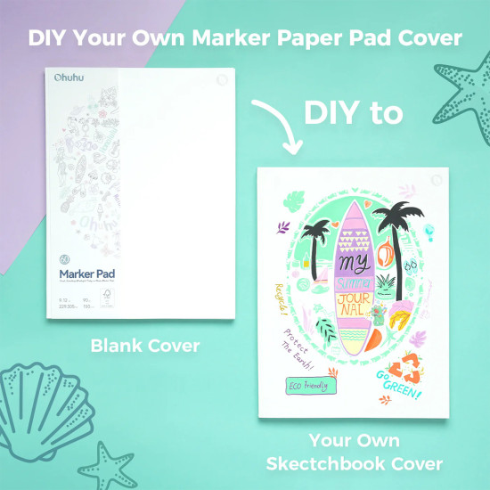 Ohuhu Marker Bleedproof Sketchbook 22.9 x 30.50cm 150gr Ohuhu Marker Bleedproof Sketchbook 22.9 x 30.50cm 150gr