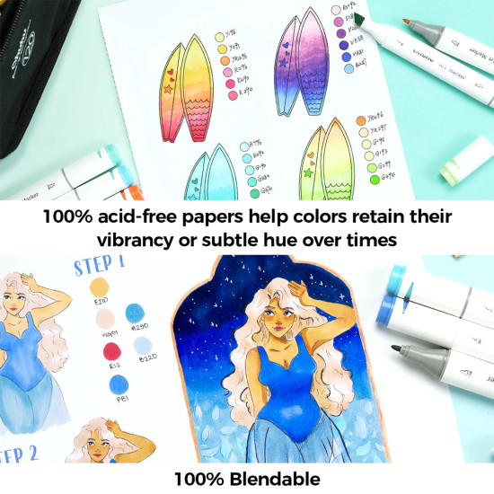 Ohuhu Marker Bleedproof Sketchbook 22.9 x 30.50cm 150gr Ohuhu Marker Bleedproof Sketchbook 22.9 x 30.50cm 150gr