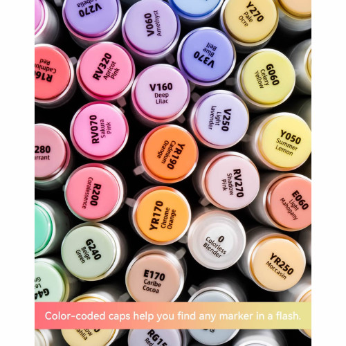 Ohuhu Honolulu Alcohol Art Markers Σετ Μαρκαδόρων 48 Mid-tone χρωμάτων Brush & Chisel Ohuhu Honolulu Alcohol Art Markers Σετ Μαρκαδόρων 48 Mid-tone χρωμάτων Brush & Chisel