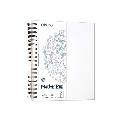 Ohuhu Marker Bleedproof Σπιράλ Sketchbook 19.3 x 25.4cm 150gr