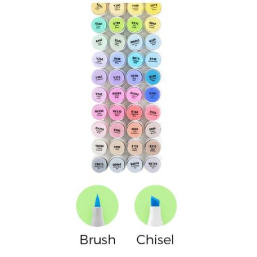 ΜΑΡΚΑΔΟΡΟΙ OHUHU HONOLULU ALCOHOL ART MARKERS ΜΕ ΔΙΠΛΗ ΜΥΤΗ ΤΕΤΡΑΓΩΝΗ-ΠΙΝΕΛΟ (CHISEL-BRUSH) ΣΕΤ 48 ΧΡΩΜΑΤΑ Y30-80403-66