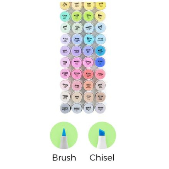 ΜΑΡΚΑΔΟΡΟΙ OHUHU HONOLULU ALCOHOL ART MARKERS ΜΕ ΔΙΠΛΗ ΜΥΤΗ ΤΕΤΡΑΓΩΝΗ-ΠΙΝΕΛΟ (CHISEL-BRUSH) ΣΕΤ 48 ΧΡΩΜΑΤΑ Y30-80403-66