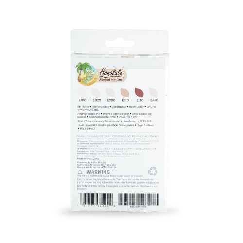 Ohuhu Honolulu Alcohol Art Markers Σετ 6 Skin Tones Brush & Chisel Ohuhu Honolulu Alcohol Art Markers Σετ 6 Skin Tones Brush & Chisel