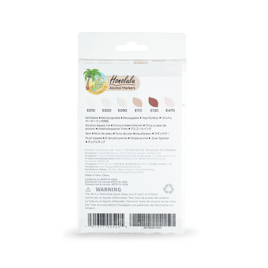 Ohuhu Honolulu Alcohol Art Markers Σετ 6 Skin Tones Brush & Chisel Ohuhu Honolulu Alcohol Art Markers Σετ 6 Skin Tones Brush & Chisel