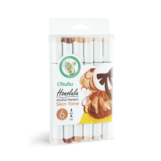 Ohuhu Honolulu Alcohol Art Markers Σετ 6 Skin Tones Brush & Chisel Ohuhu Honolulu Alcohol Art Markers Σετ 6 Skin Tones Brush & Chisel