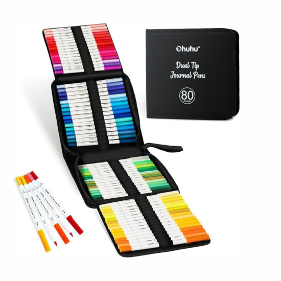 Ohuhu Σετ 80 Μαρκαδόρων με Βάση το Νερό Brush & Extra Fine Ohuhu Σετ 80 Μαρκαδόρων με Βάση το Νερό Brush & Extra Fine