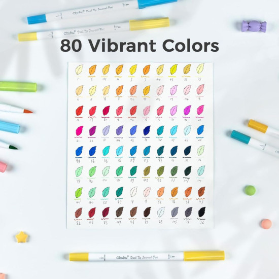 Ohuhu Σετ 80 Μαρκαδόρων με Βάση το Νερό Brush & Extra Fine Ohuhu Σετ 80 Μαρκαδόρων με Βάση το Νερό Brush & Extra Fine