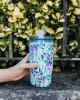QUOKKA Tumbler με Καλαμάκι Violet Blooms 720ml – 40165 QUOKKA Tumbler με Καλαμάκι Violet Blooms 720ml – 40165