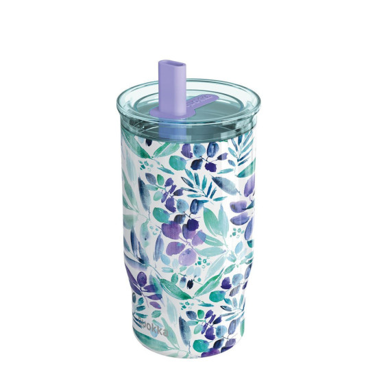 QUOKKA Tumbler με Καλαμάκι Violet Blooms 720ml – 40165 QUOKKA Tumbler με Καλαμάκι Violet Blooms 720ml – 40165