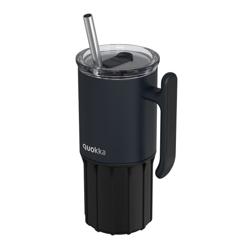 QUOKKA STAINLESS STEEL RAMBLER ΚΟΥΠΑ ΜΕ ΒΑΣΗ ΣΙΛΙΚΟΝΗΣ 720ml - BLACK 40091