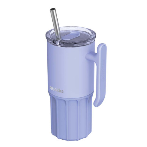 QUOKKA Θερμός Rambler Κούπα με Καλαμάκι και Βάση Σιλικόνης Λεβάντα 720ml – 40094