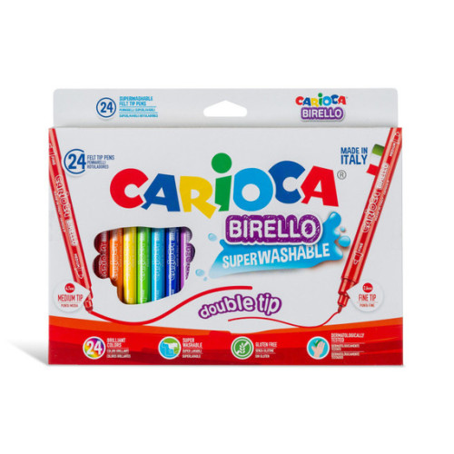 Μαρκαδόροι Carioca Birello Superwashable  Double Tip (24 χρώματα)