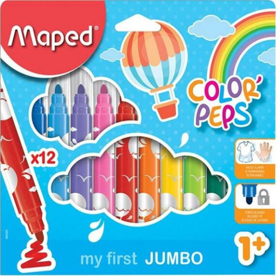 Μαρκαδόροι Maped jumbo 12τεμ. Μαρκαδόροι Maped jumbo 12τεμ.