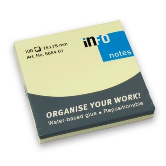 Αυτοκόλλητα Χαρτάκια Κίτρινα Info 75X75 Αυτοκόλλητα Χαρτάκια Κίτρινα Info 75X75