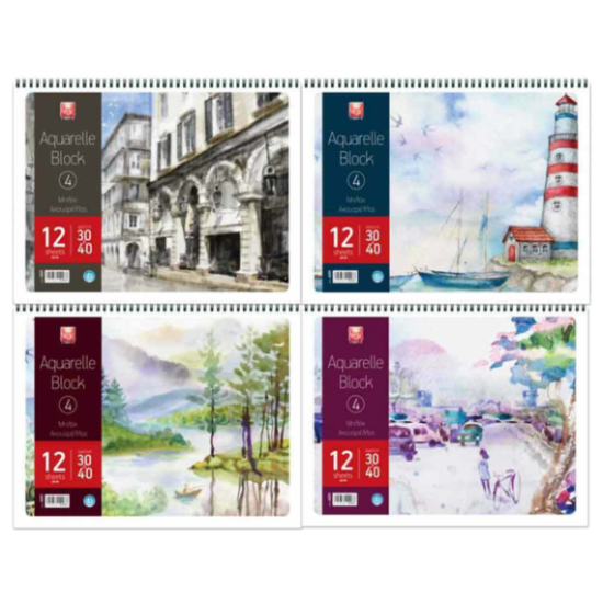 Μπλοκ Ακουαρέλας Νο4 30χ40cm 12Φύλλα Μπλοκ Ακουαρέλας Νο4 30χ40cm 12Φύλλα