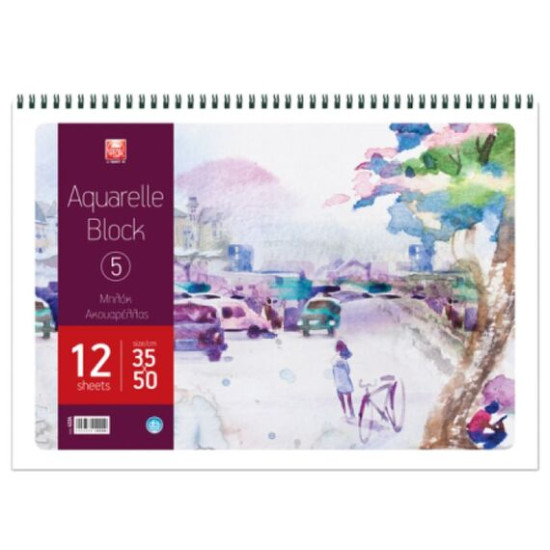 Μπλοκ Ακουαρέλας Νο5 35χ50cm 12Φύλλα Μπλοκ Ακουαρέλας Νο5 35χ50cm 12Φύλλα