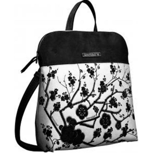 Τσάντα Πλάτης Δερματίνη, Μαύρο-Ασπρο Kimmidoll