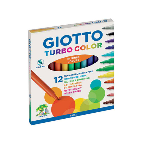 ΜΑΡΚΑΔΟΡΟΙ GIOTTO TURBO COLOR ΛΕΠΤΟΙ 12ΤΕΜ 4160